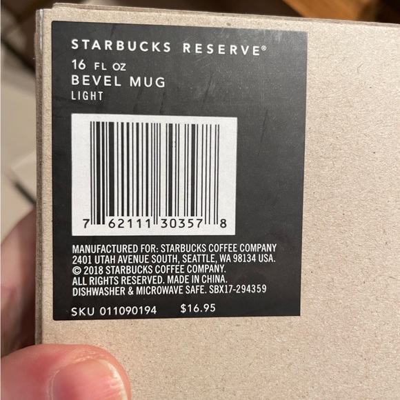 NWT Starbucks Reserve Bevel mug in pewter/copper Starbucks Reserve mug 16 fl oz - Picture 2 of 6